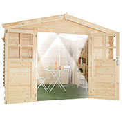 abri de jardin en bois soleil - bois 28 mm - 9 m2
